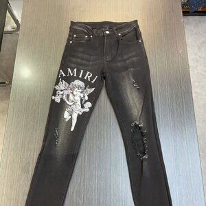 amiri Cupid casual print ripped jeans